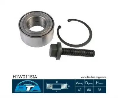 H1W011BTA Підшипник колеса,комплект BTA підбір по vin на Brocar