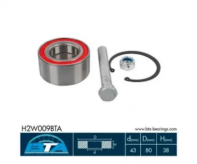 H2W009BTA Підшипник колеса,комплект BTA підбір по vin на Brocar