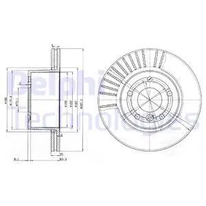 BG3737C Гальмівний диск передній DELPHI підбір по vin на Brocar