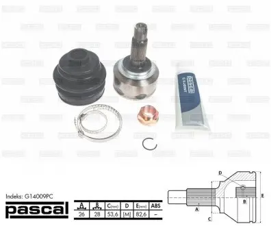 G14009PC ШРУС приводной компл. PASCAL подбор по vin на Brocar
