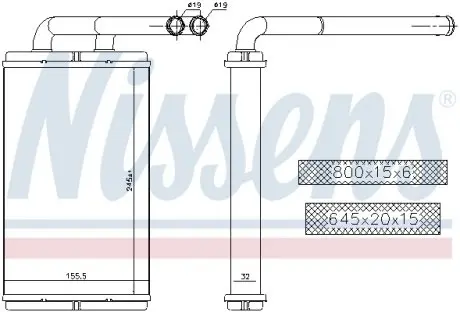 73676 Радіатор опалення NISSENS підбір по vin на Brocar