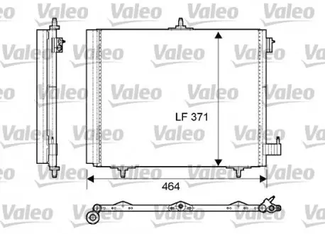 814095 Радиатор кондиционера (с осушителем) Citroen C3/Peugeot 207/208 1.0-1.6/1.6HDi 02- VALEO подбор по vin на Brocar