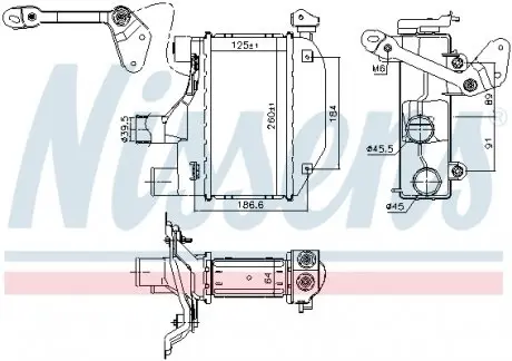 96164 Интеркулер dolotowego TOYOTA COROLLA 1.4D 07.04-07.07 NISSENS подбор по vin на Brocar