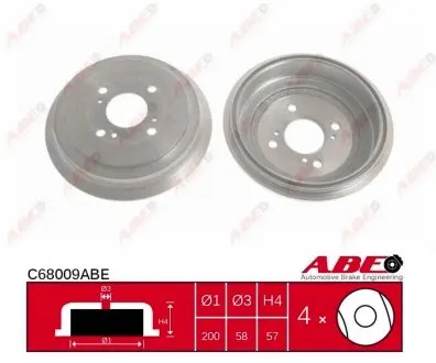 C68009ABE Гальмівний барабан ABE підбір по vin на Brocar