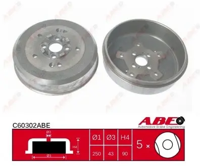 C60302ABE Гальмівний барабан ABE підбір по vin на Brocar