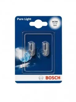 1987301028 Автолампа W3W 12V 3W W2.1x9.5d Pure Light (без цоколя) (blister/2шт.) BOSCH подбор по vin на Brocar