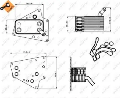 31258 Радиатор масляный Opel Astra H/Zafira 1.9DTI 05-15 (теплообменник) NRF підбір по vin на Brocar