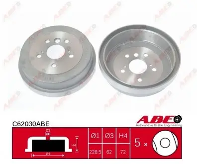 C62030ABE Гальмівний барабан ABE підбір по vin на Brocar