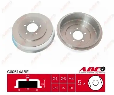 C60514ABE Тормозной барабан ABE подбор по vin на Brocar