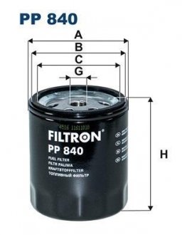 PP840 Топливный фильтр FILTRON подбор по vin на Brocar