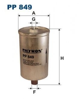 PP849 Топливный фильтр FILTRON підбір по vin на Brocar