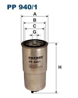 PP9401 Топливный фильтр FILTRON подбор по vin на Brocar