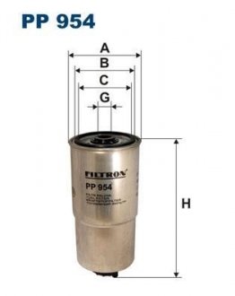 PP954 Топливный фильтр FILTRON підбір по vin на Brocar