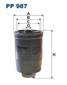 PP987 Топливный фильтр FILTRON подбор по vin на Brocar