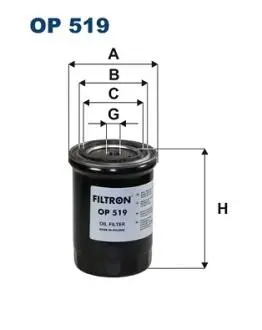 OP519 Масляный фильтр FILTRON підбір по vin на Brocar