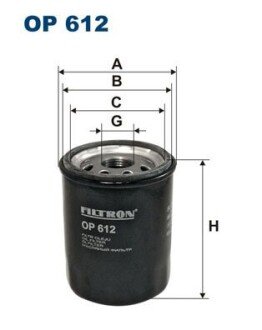 OP612 Масляный фильтр FILTRON подбор по vin на Brocar