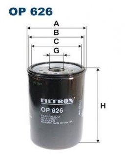 OP626 Фільтр масла FILTRON підбір по vin на Brocar