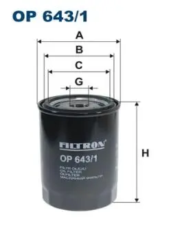 OP6431 Масляный фильтр FILTRON подбор по vin на Brocar