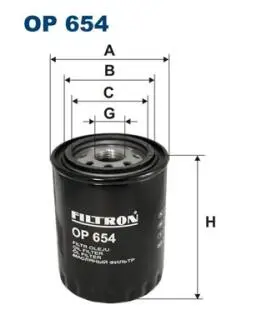 OP654 Фільтр масла FILTRON підбір по vin на Brocar
