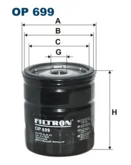 OP699 Фільтр масла FILTRON підбір по vin на Brocar