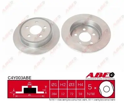 C4Y003ABE Гальмівний диск ABE підбір по vin на Brocar