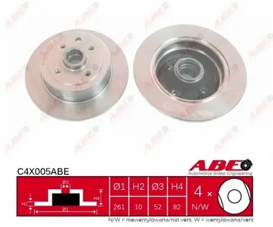 C4X005ABE Тормозной диск ABE подбор по vin на Brocar