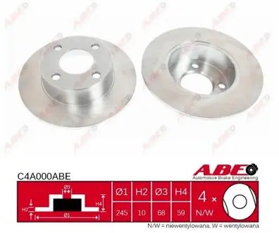 C4A000ABE Гальмівний диск ABE підбір по vin на Brocar