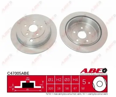 C47005ABE Тормозной диск ABE підбір по vin на Brocar