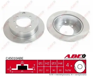 C45010ABE Гальмівний диск ABE підбір по vin на Brocar