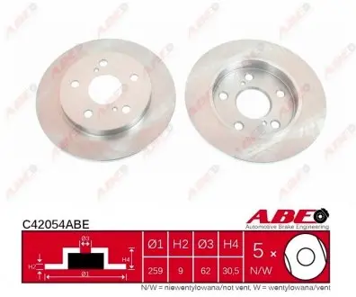 C42054ABE Диск тормозной ABE подбор по vin на Brocar