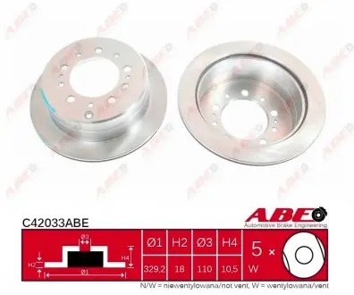 C42033ABE Гальмівний диск ABE підбір по vin на Brocar