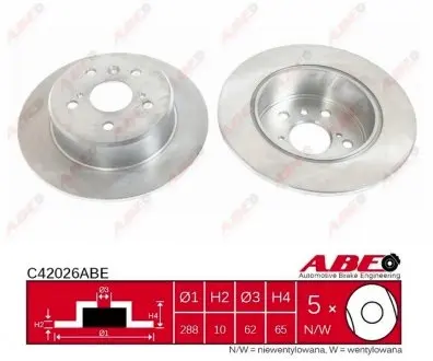 C42026ABE Гальмівний диск ABE підбір по vin на Brocar