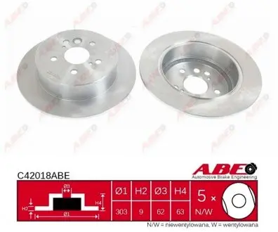 C42018ABE Гальмівний диск ABE підбір по vin на Brocar