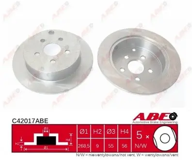 C42017ABE Гальмівний диск ABE підбір по vin на Brocar