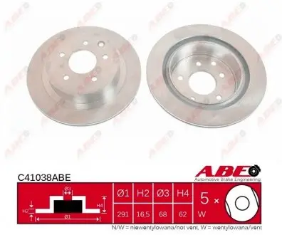 C41038ABE Гальмівний диск ABE підбір по vin на Brocar