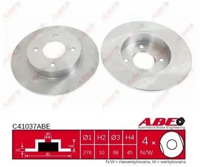 C41037ABE Гальмівний диск ABE підбір по vin на Brocar