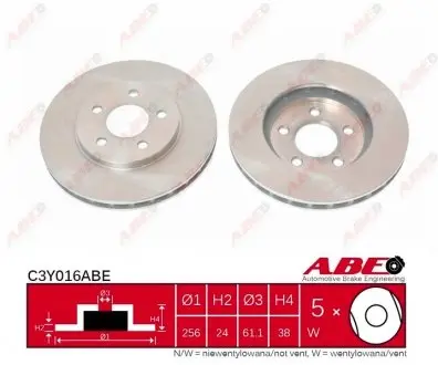 C3Y016ABE Гальмівний диск ABE підбір по vin на Brocar