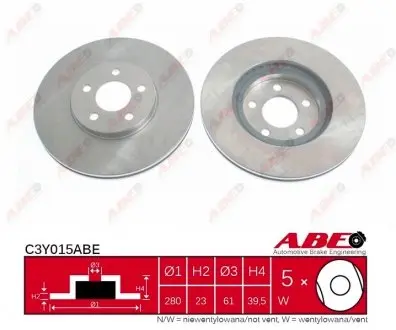 C3Y015ABE Гальмівний диск ABE підбір по vin на Brocar