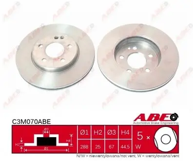 C3M070ABE Гальмівний диск ABE підбір по vin на Brocar