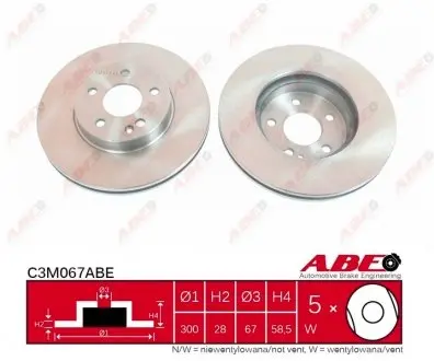 C3M067ABE Диск тормозной ABE подбор по vin на Brocar
