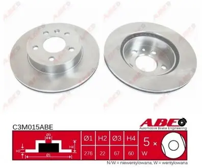 C3M015ABE Диск тормозной ABE подбор по vin на Brocar