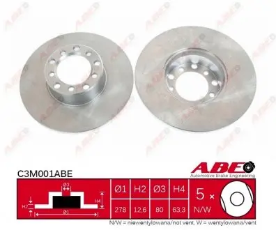 C3M001ABE Гальмівний диск ABE підбір по vin на Brocar