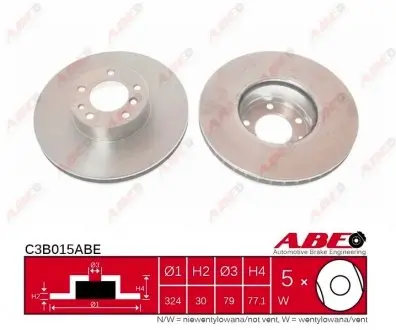 C3B015ABE Гальмівний диск ABE підбір по vin на Brocar