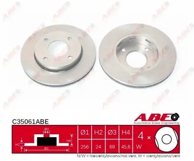 C35061ABE Гальмівний диск ABE підбір по vin на Brocar