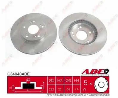 C34048ABE Гальмівний диск ABE підбір по vin на Brocar