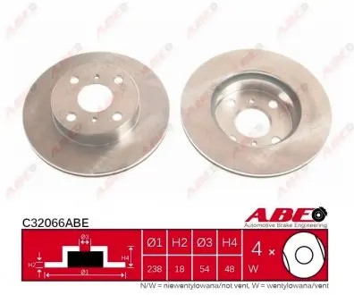 C32066ABE Гальмівний диск ABE підбір по vin на Brocar