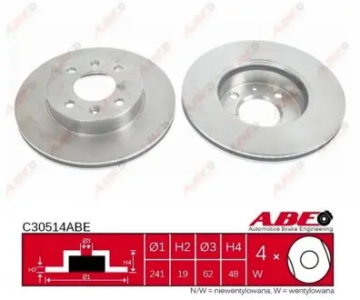 C30514ABE Гальмівний диск ABE підбір по vin на Brocar