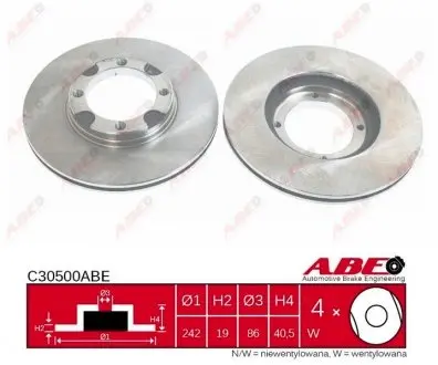 C30500ABE Гальмівний диск ABE підбір по vin на Brocar