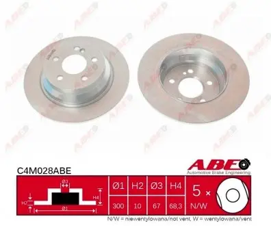 C4M028ABE Гальмівний диск ABE підбір по vin на Brocar