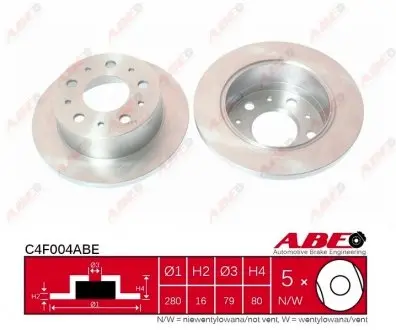 C4F004ABE Гальмівний диск C4F004ABE ABE ABE підбір по vin на Brocar